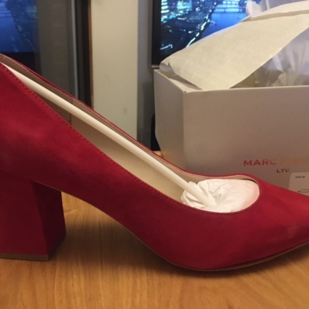 Marc Fisher LTD Zala Pump Red Suede- size 9.5
